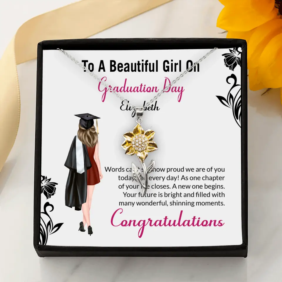 To A Beautiful Girl On Graduation Day - Personalized Necklace - Graduation Gift For Daughter/Sister - Image 73