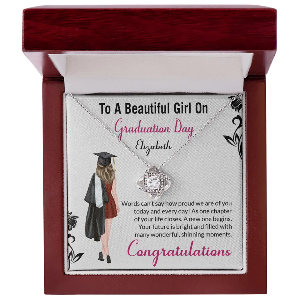 To A Beautiful Girl On Graduation Day - Personalized Necklace - Graduation Gift For Daughter/Sister - Image 9