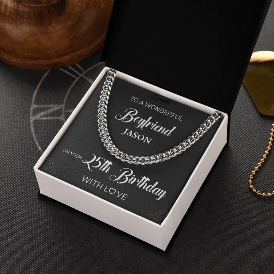 To a Wonderful Boyfriend Personalized Necklace - Image 3