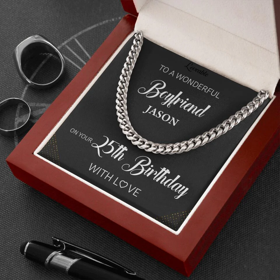 To a Wonderful Boyfriend Personalized Necklace - Image 4