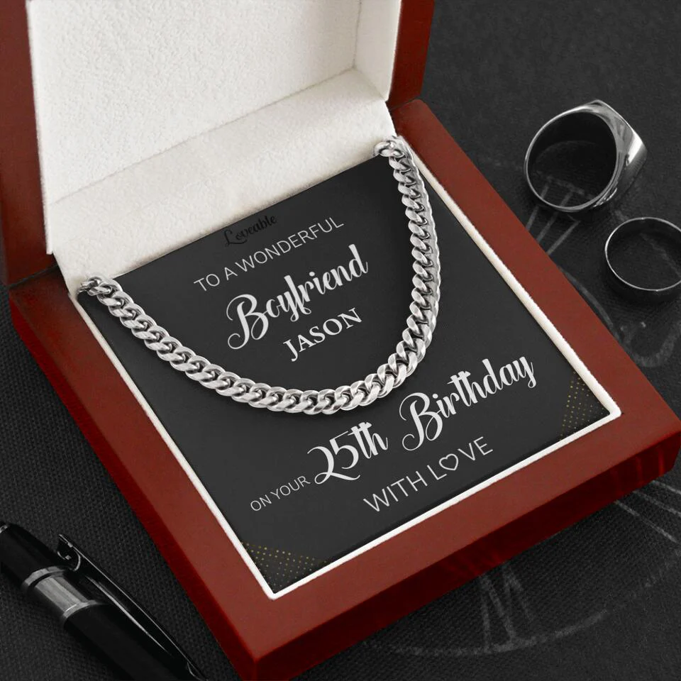 To a Wonderful Boyfriend Personalized Necklace - Image 5