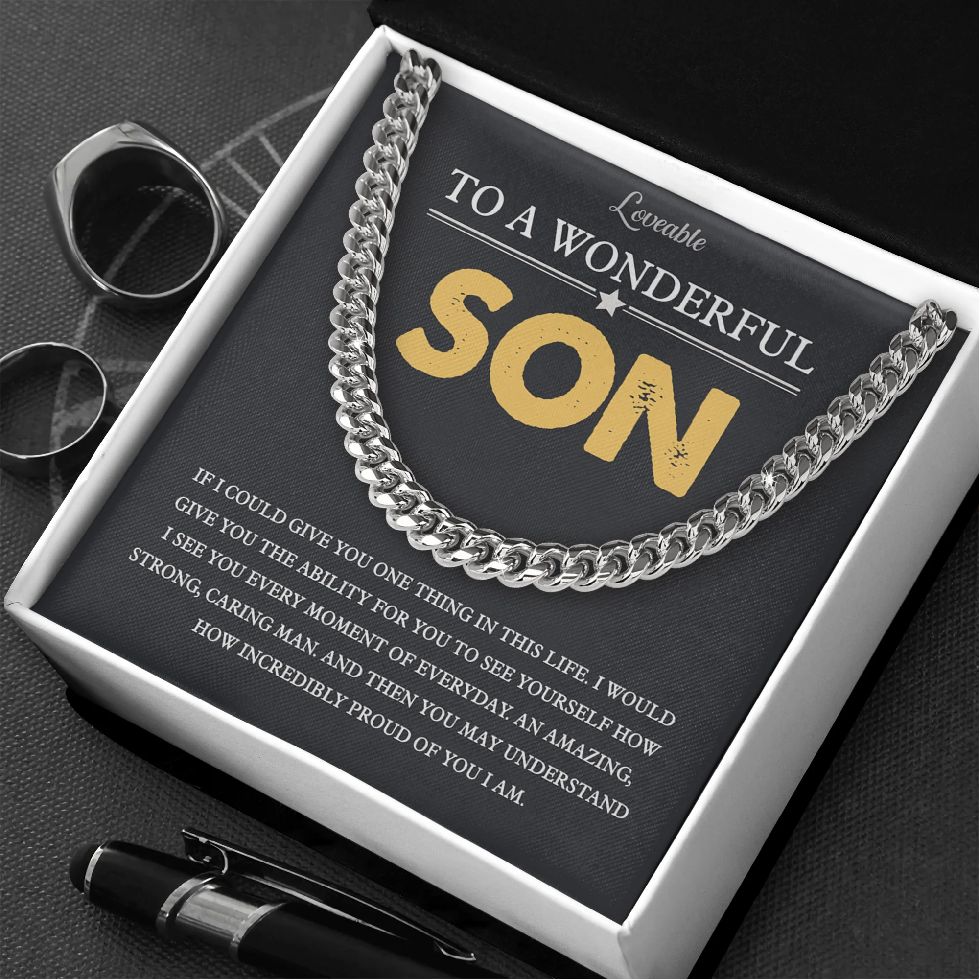 To A Wonderful Son Personalized Necklace - Image 2