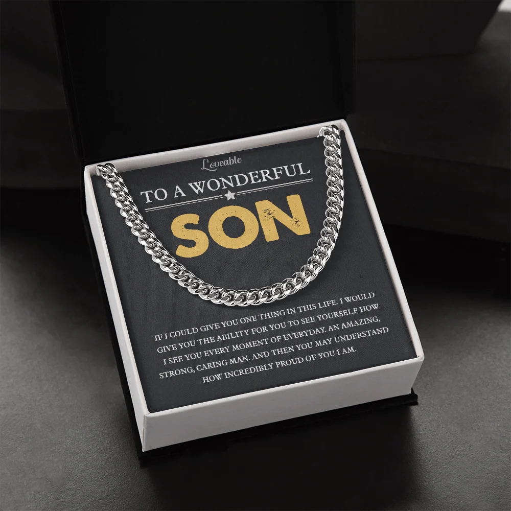 To A Wonderful Son Personalized Necklace - Image 3