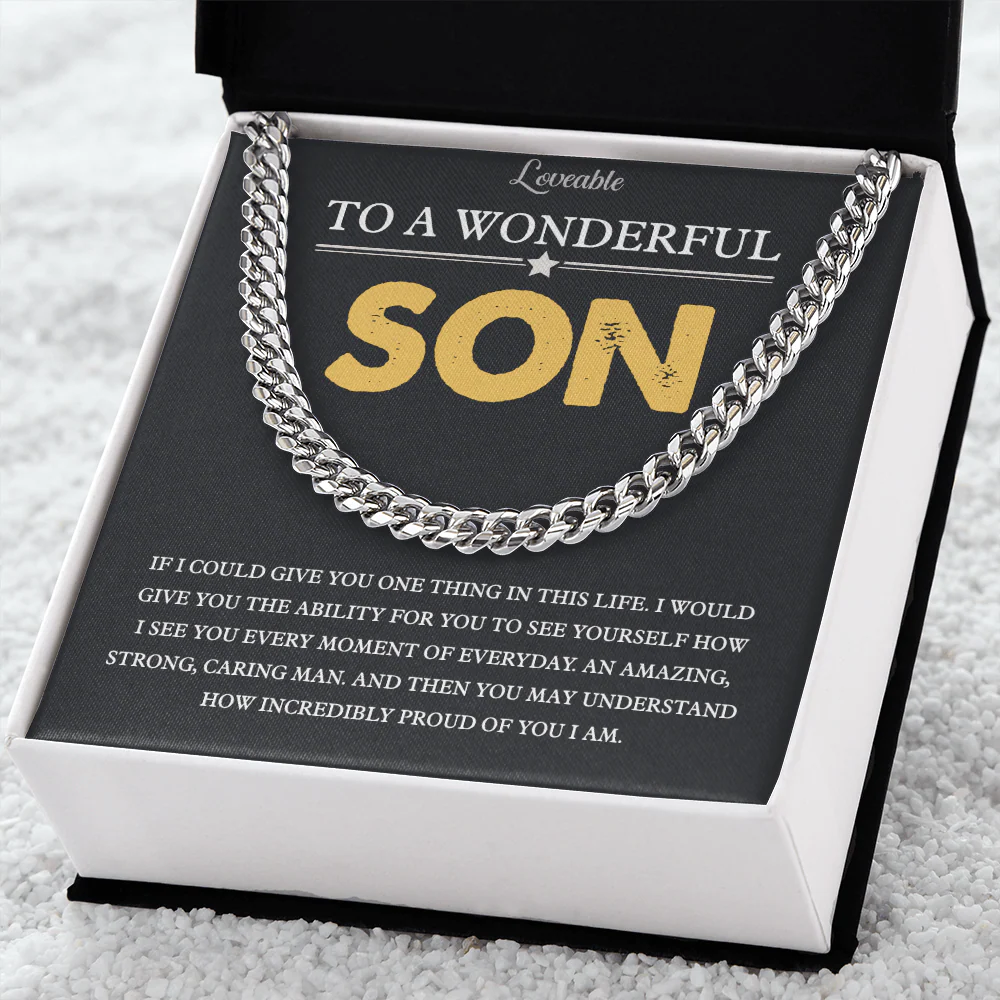 To A Wonderful Son Personalized Necklace - Image 4