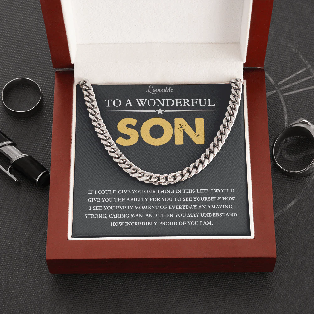 To A Wonderful Son Personalized Necklace - Image 5