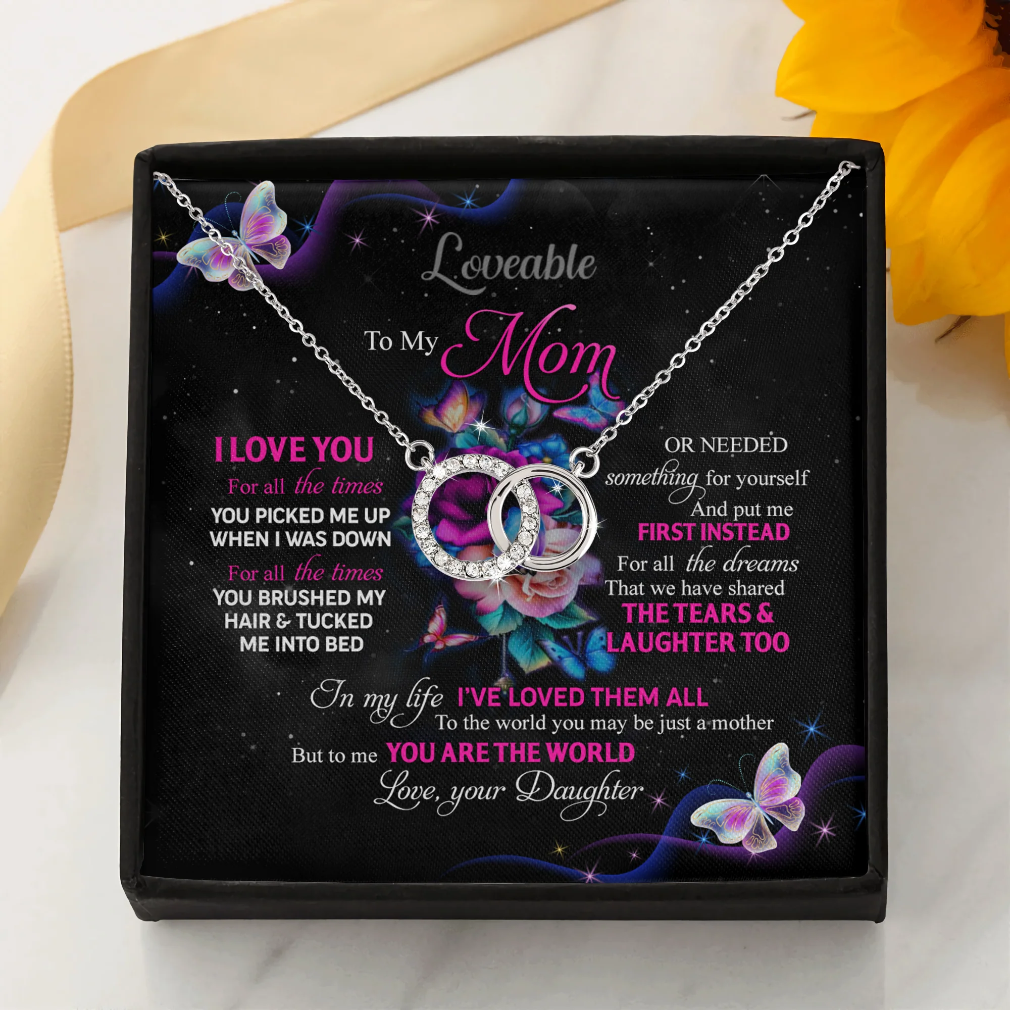 To Me You Are The World Love Personalized Necklace - Image 2