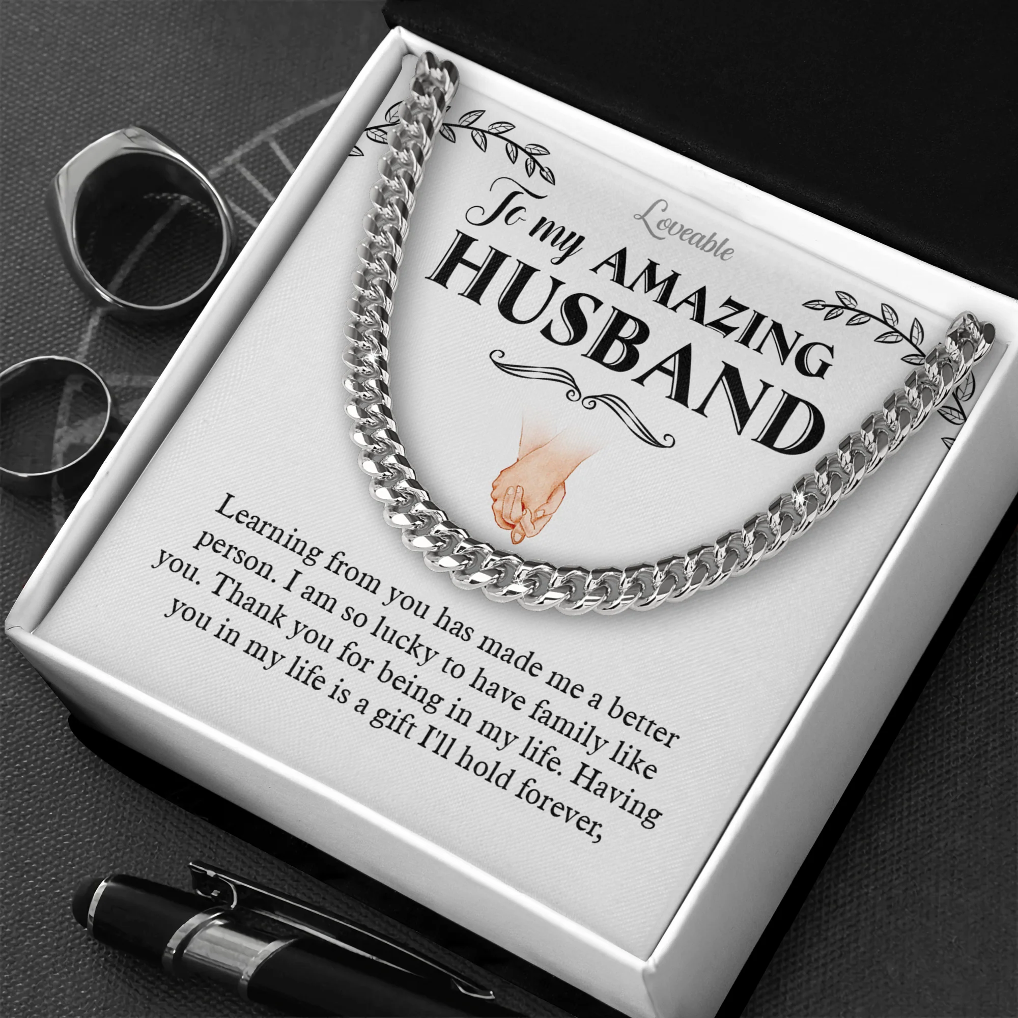 To My Amazing Husband Cuban Link Chain Best Birthday Gifts For Husband - Image 2