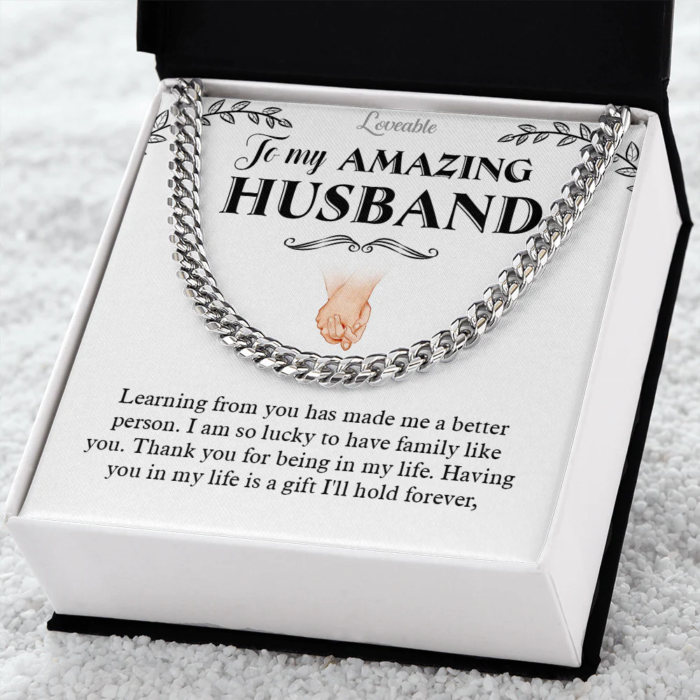 To My Amazing Husband Cuban Link Chain Best Birthday Gifts For Husband - Image 4