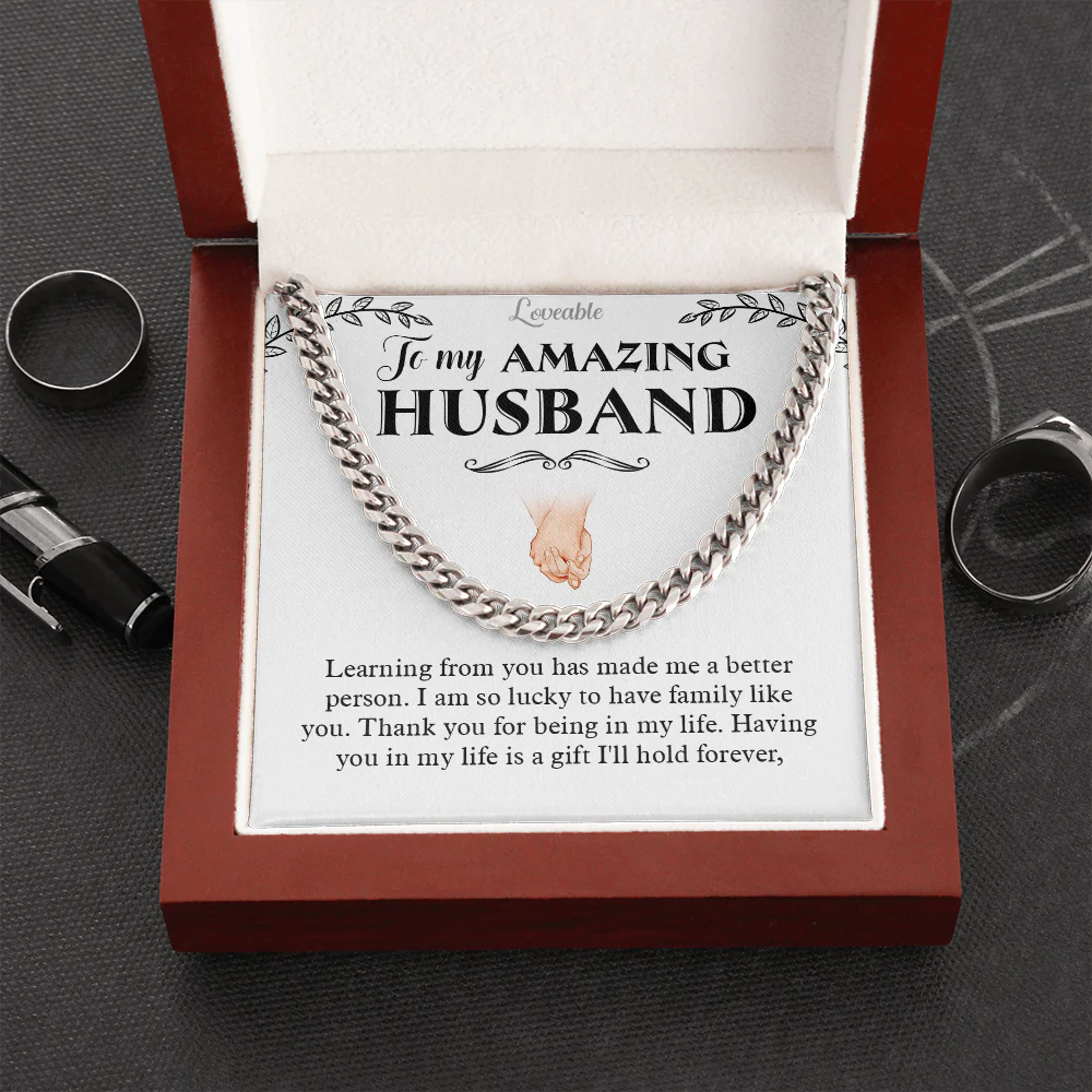To My Amazing Husband Cuban Link Chain Best Birthday Gifts For Husband - Image 5