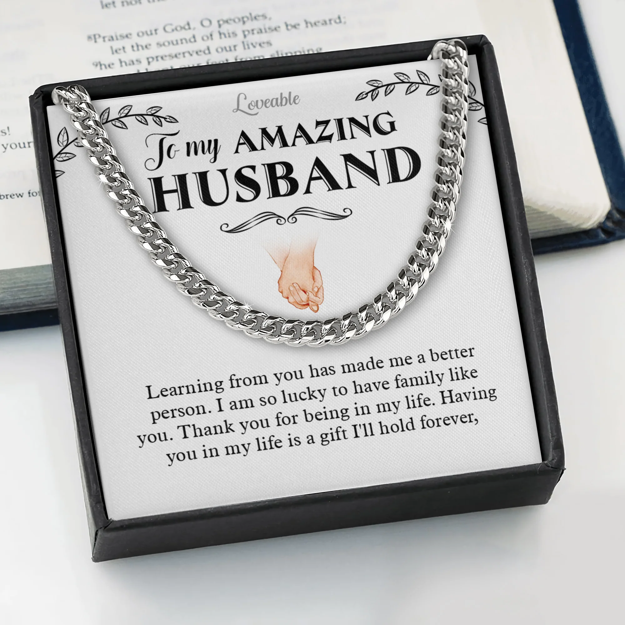 To My Amazing Husband Cuban Link Chain Best Birthday Gifts For Husband - Image 6
