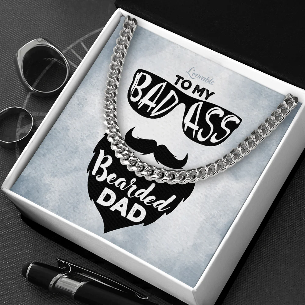 To My Badass Bearded Dad - Personalized Keychain