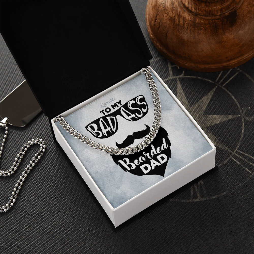 To My Badass Bearded Dad - Personalized Keychain - Image 4