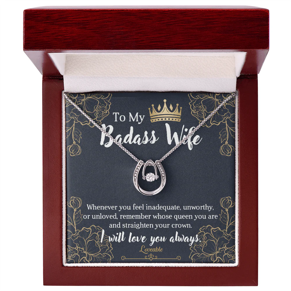 To My Badass Wife, I Wil Love You Always - White Gold Necklace - Gift For Wife - Image 4