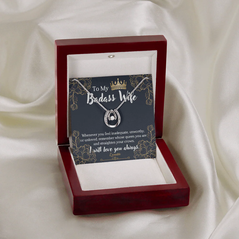 To My Badass Wife, I Wil Love You Always - White Gold Necklace - Gift For Wife - Image 5