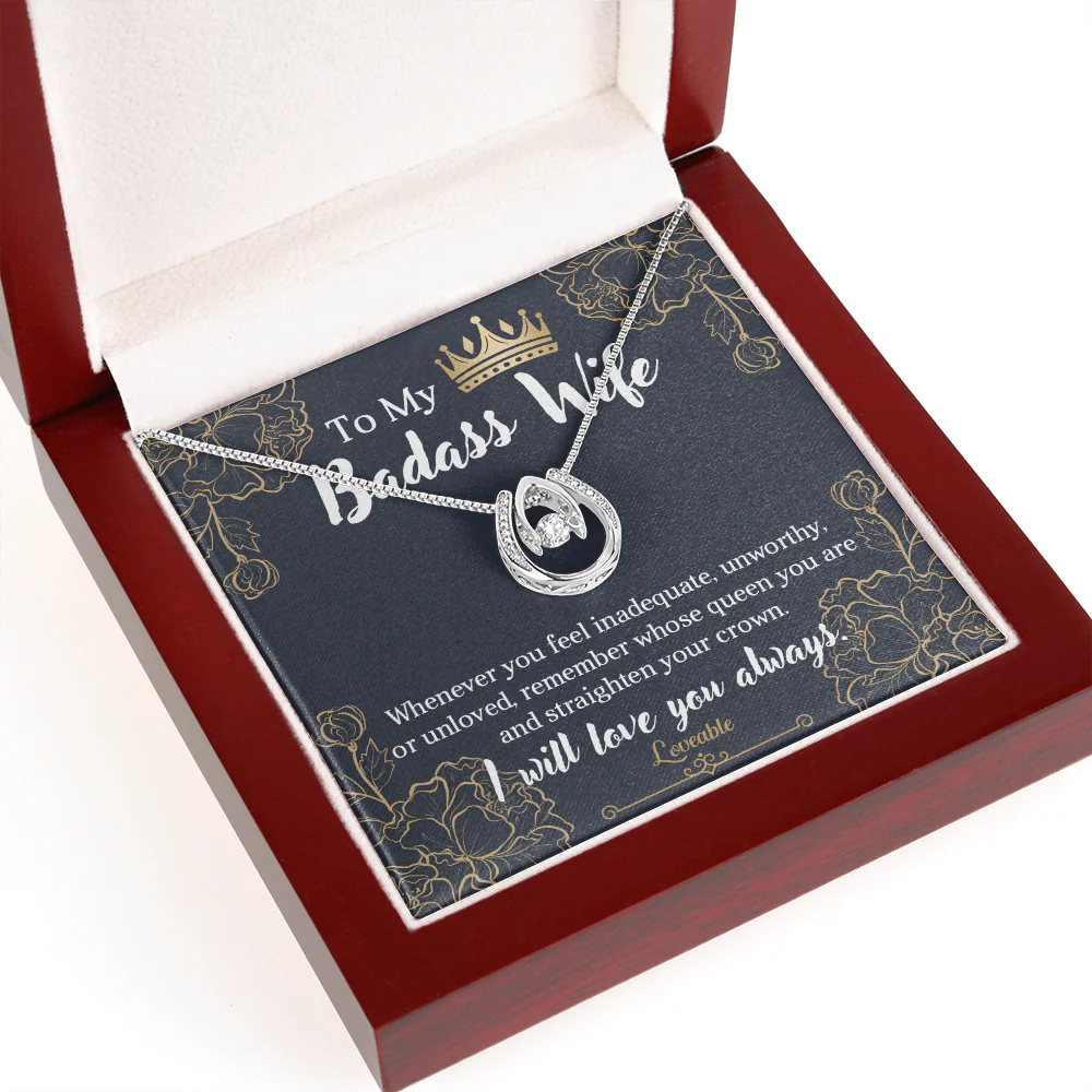 To My Badass Wife, I Wil Love You Always - White Gold Necklace - Gift For Wife - Image 6