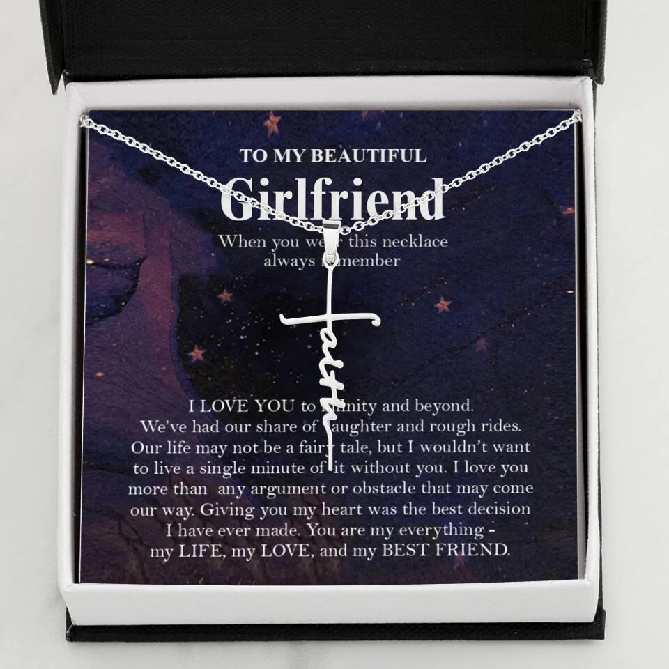 Personalized Valentine Gifts - To My Beautiful Girlfriend/Wife I Love You Personalized Necklace - Image 32
