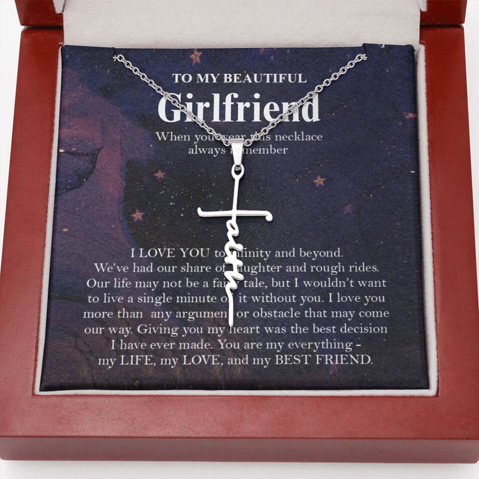 Personalized Valentine Gifts - To My Beautiful Girlfriend/Wife I Love You Personalized Necklace - Image 35