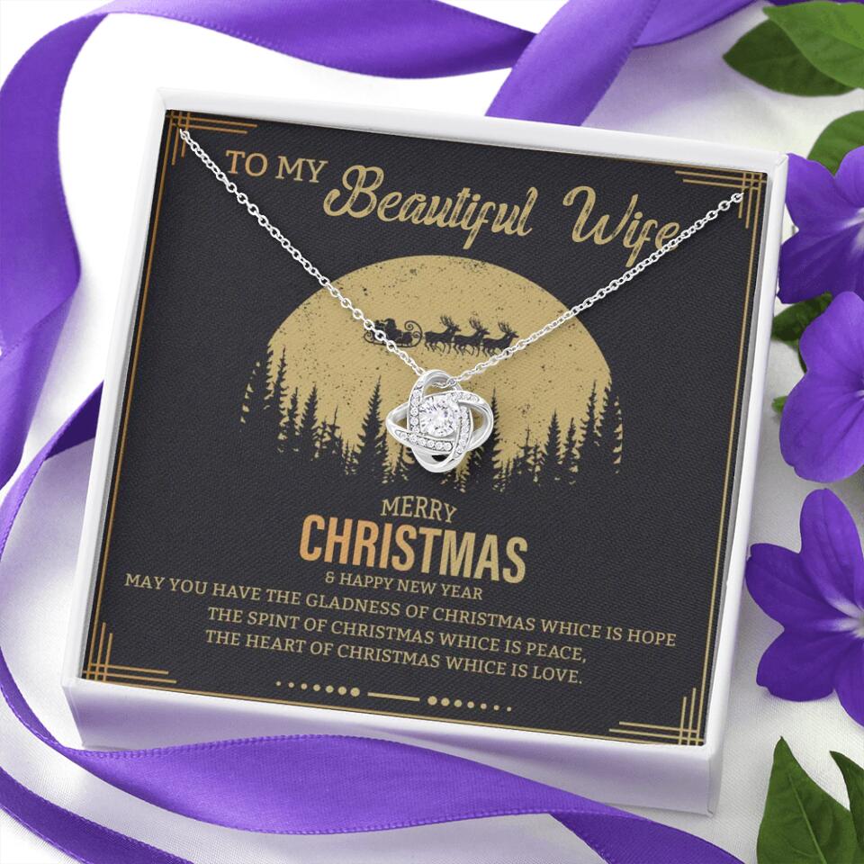 To My Beautiful Wife Merry Christmas - Personalized Christmas Gift for Her/Wife - Best Meaningful Gift for your Lovers - White Gold Necklace For Christmas - 210IHPNPJE432 - Image 11