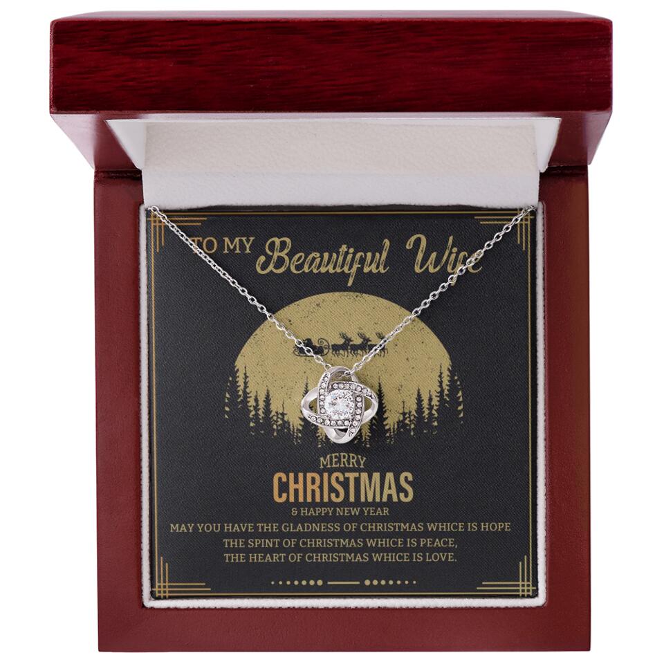 To My Beautiful Wife Merry Christmas - Personalized Christmas Gift for Her/Wife - Best Meaningful Gift for your Lovers - White Gold Necklace For Christmas - 210IHPNPJE432 - Image 12