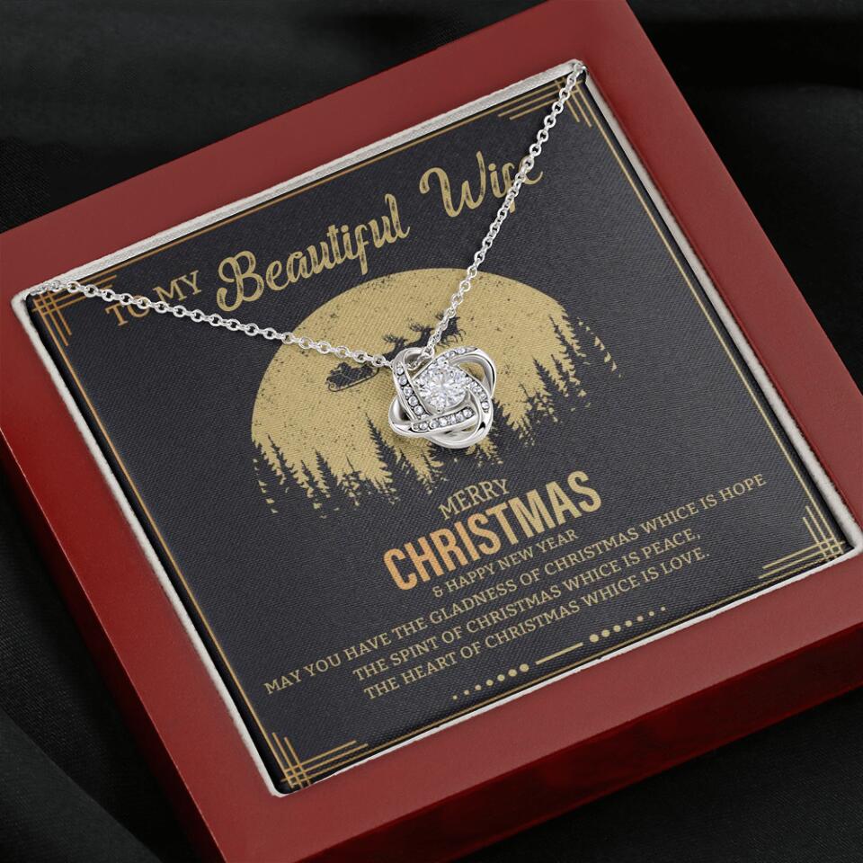 To My Beautiful Wife Merry Christmas - Personalized Christmas Gift for Her/Wife - Best Meaningful Gift for your Lovers - White Gold Necklace For Christmas - 210IHPNPJE432 - Image 13