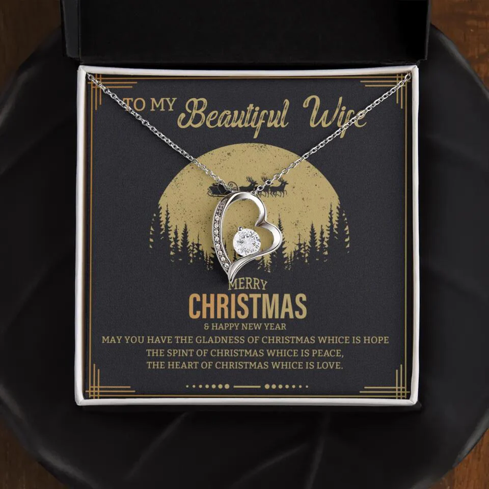 To My Beautiful Wife Merry Christmas - Personalized Christmas Gift for Her/Wife - Best Meaningful Gift for your Lovers - White Gold Necklace For Christmas - 210IHPNPJE432 - Image 14