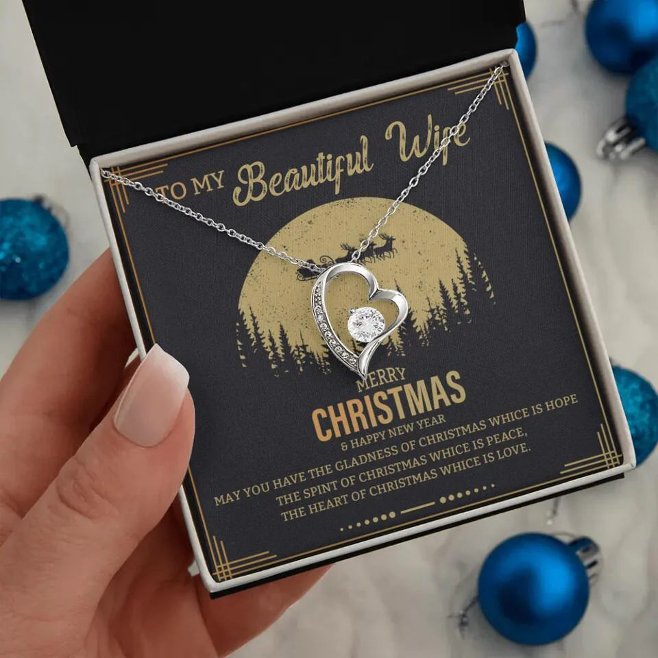 To My Beautiful Wife Merry Christmas - Personalized Christmas Gift for Her/Wife - Best Meaningful Gift for your Lovers - White Gold Necklace For Christmas - 210IHPNPJE432 - Image 15