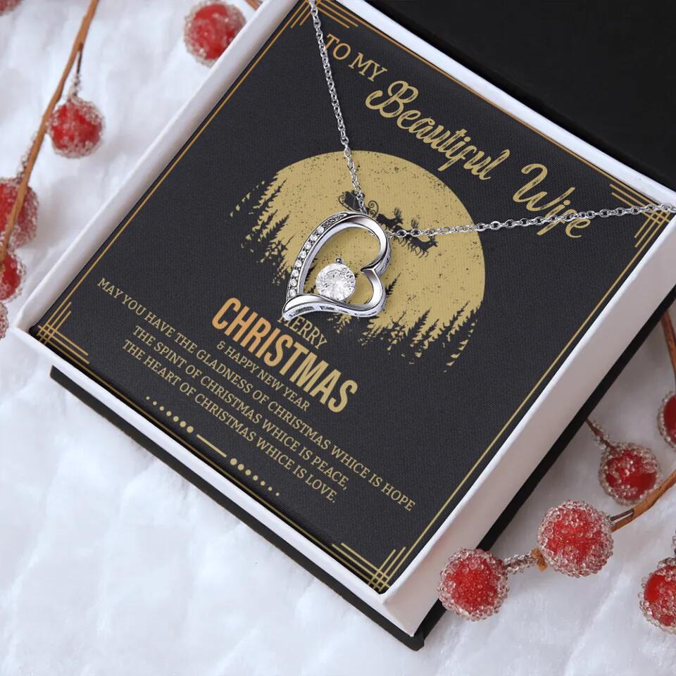 To My Beautiful Wife Merry Christmas - Personalized Christmas Gift for Her/Wife - Best Meaningful Gift for your Lovers - White Gold Necklace For Christmas - 210IHPNPJE432 - Image 17