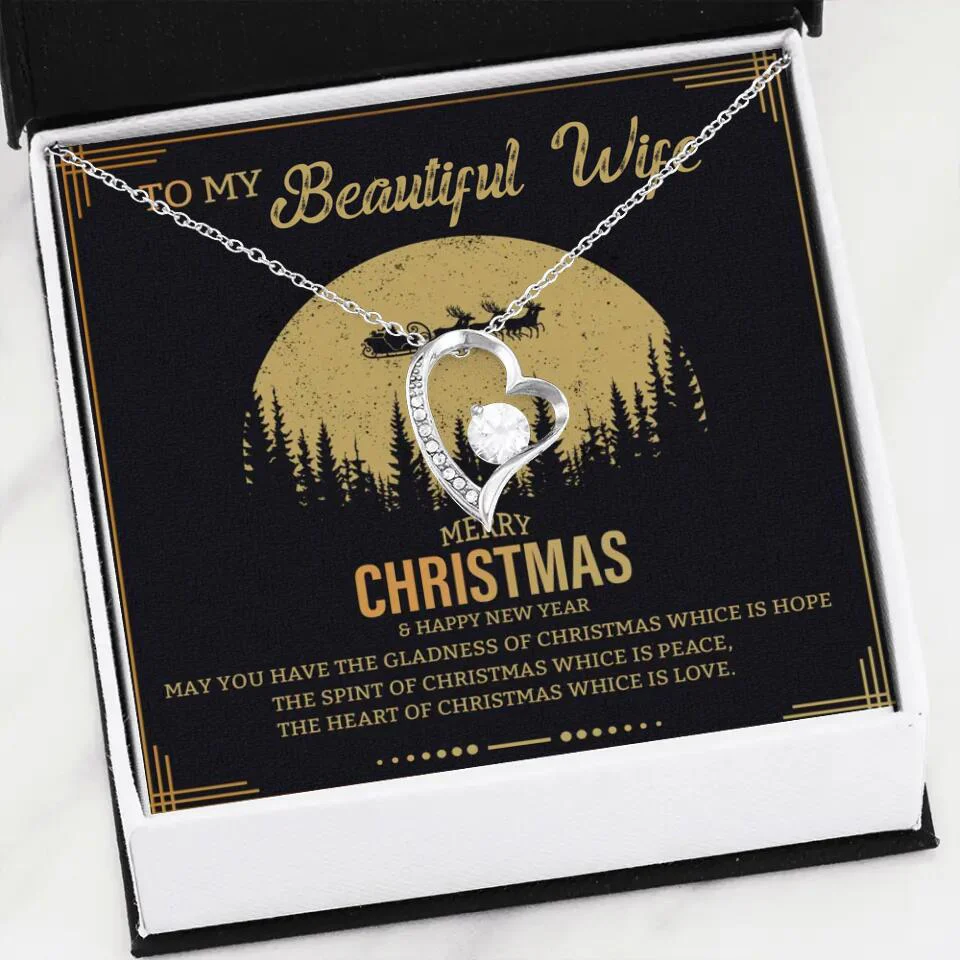 To My Beautiful Wife Merry Christmas - Personalized Christmas Gift for Her/Wife - Best Meaningful Gift for your Lovers - White Gold Necklace For Christmas - 210IHPNPJE432 - Image 21