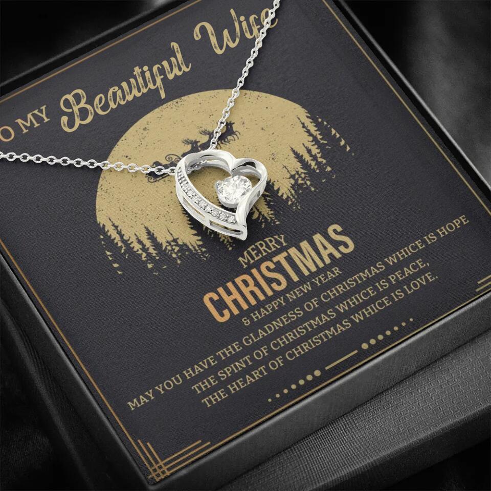 To My Beautiful Wife Merry Christmas - Personalized Christmas Gift for Her/Wife - Best Meaningful Gift for your Lovers - White Gold Necklace For Christmas - 210IHPNPJE432 - Image 23