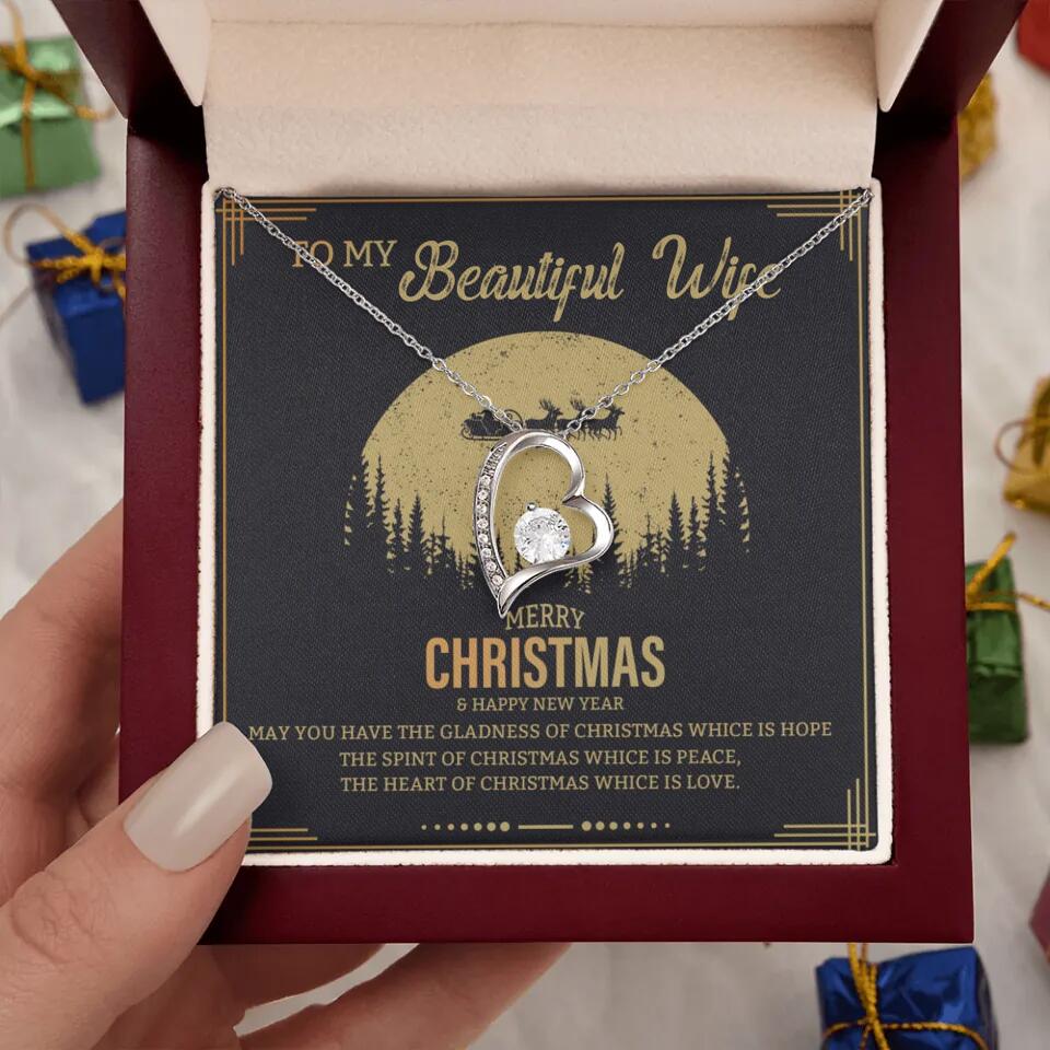 To My Beautiful Wife Merry Christmas - Personalized Christmas Gift for Her/Wife - Best Meaningful Gift for your Lovers - White Gold Necklace For Christmas - 210IHPNPJE432 - Image 26