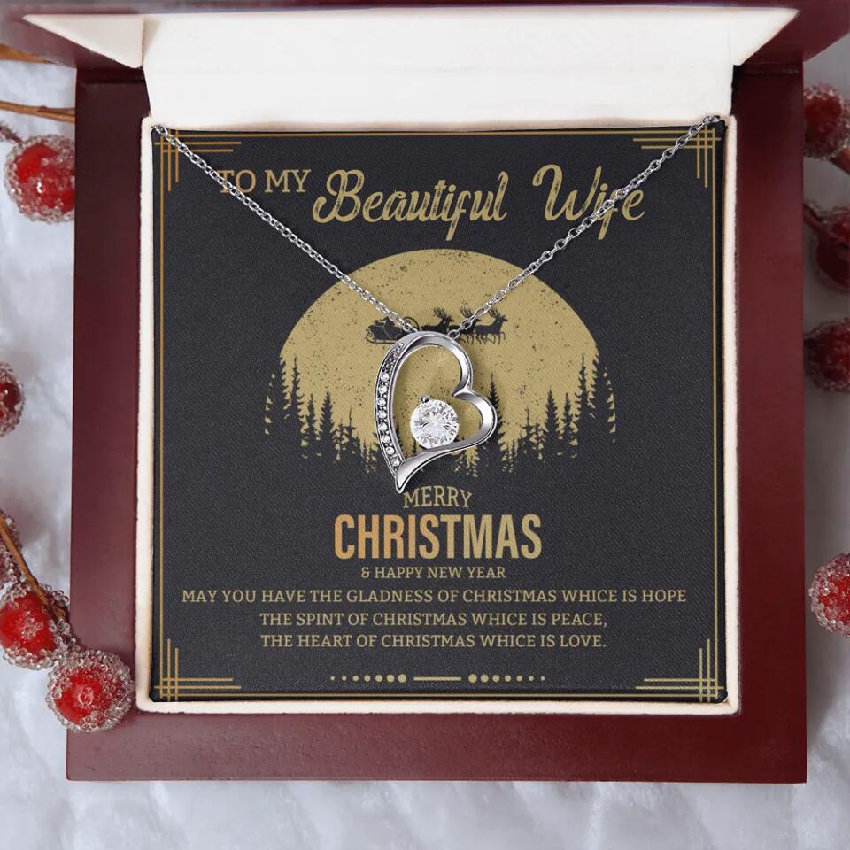 To My Beautiful Wife Merry Christmas - Personalized Christmas Gift for Her/Wife - Best Meaningful Gift for your Lovers - White Gold Necklace For Christmas - 210IHPNPJE432 - Image 27