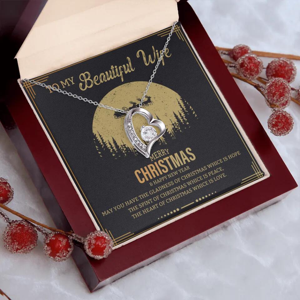 To My Beautiful Wife Merry Christmas - Personalized Christmas Gift for Her/Wife - Best Meaningful Gift for your Lovers - White Gold Necklace For Christmas - 210IHPNPJE432 - Image 28