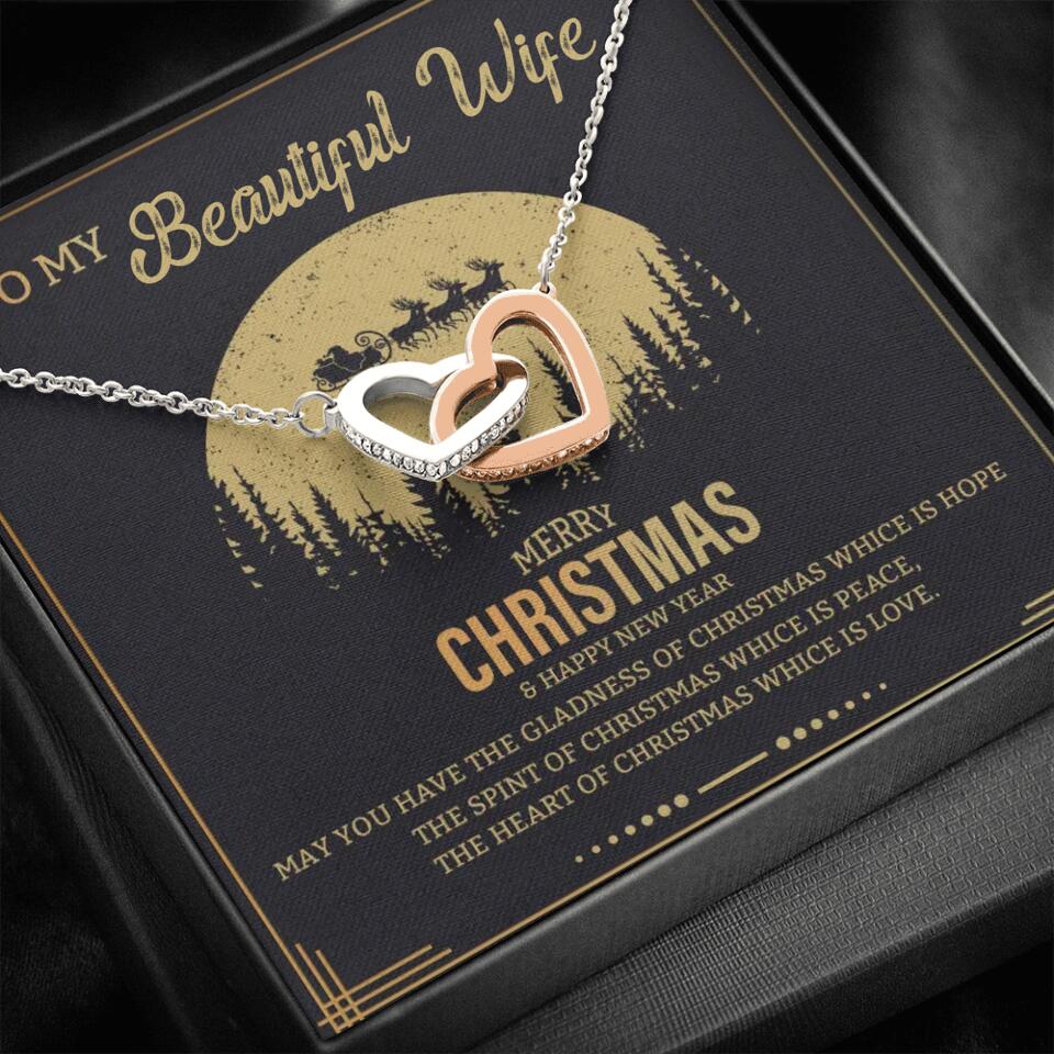To My Beautiful Wife Merry Christmas - Personalized Christmas Gift for Her/Wife - Best Meaningful Gift for your Lovers - White Gold Necklace For Christmas - 210IHPNPJE432 - Image 3