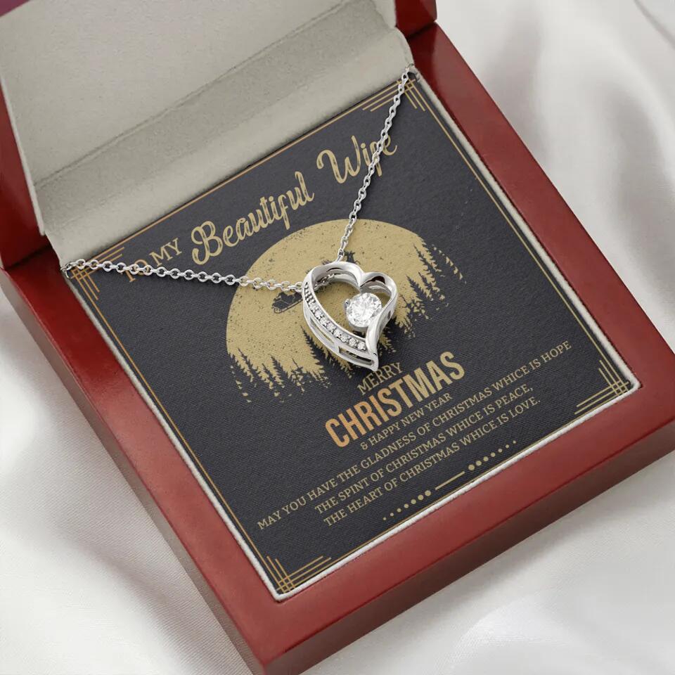 To My Beautiful Wife Merry Christmas - Personalized Christmas Gift for Her/Wife - Best Meaningful Gift for your Lovers - White Gold Necklace For Christmas - 210IHPNPJE432 - Image 30