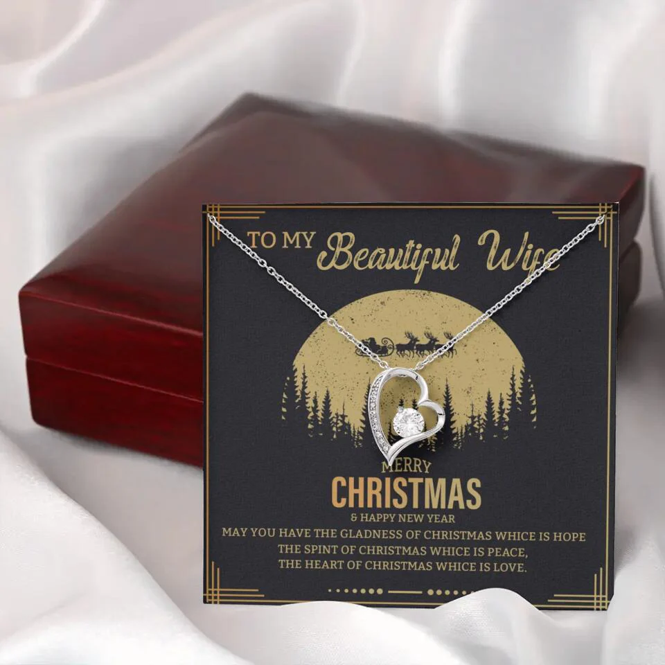 To My Beautiful Wife Merry Christmas - Personalized Christmas Gift for Her/Wife - Best Meaningful Gift for your Lovers - White Gold Necklace For Christmas - 210IHPNPJE432 - Image 31
