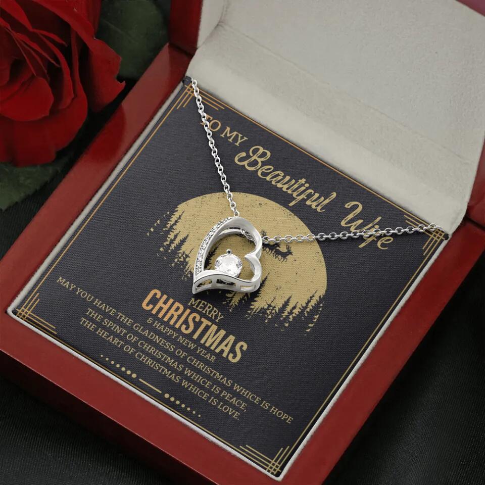 To My Beautiful Wife Merry Christmas - Personalized Christmas Gift for Her/Wife - Best Meaningful Gift for your Lovers - White Gold Necklace For Christmas - 210IHPNPJE432 - Image 32