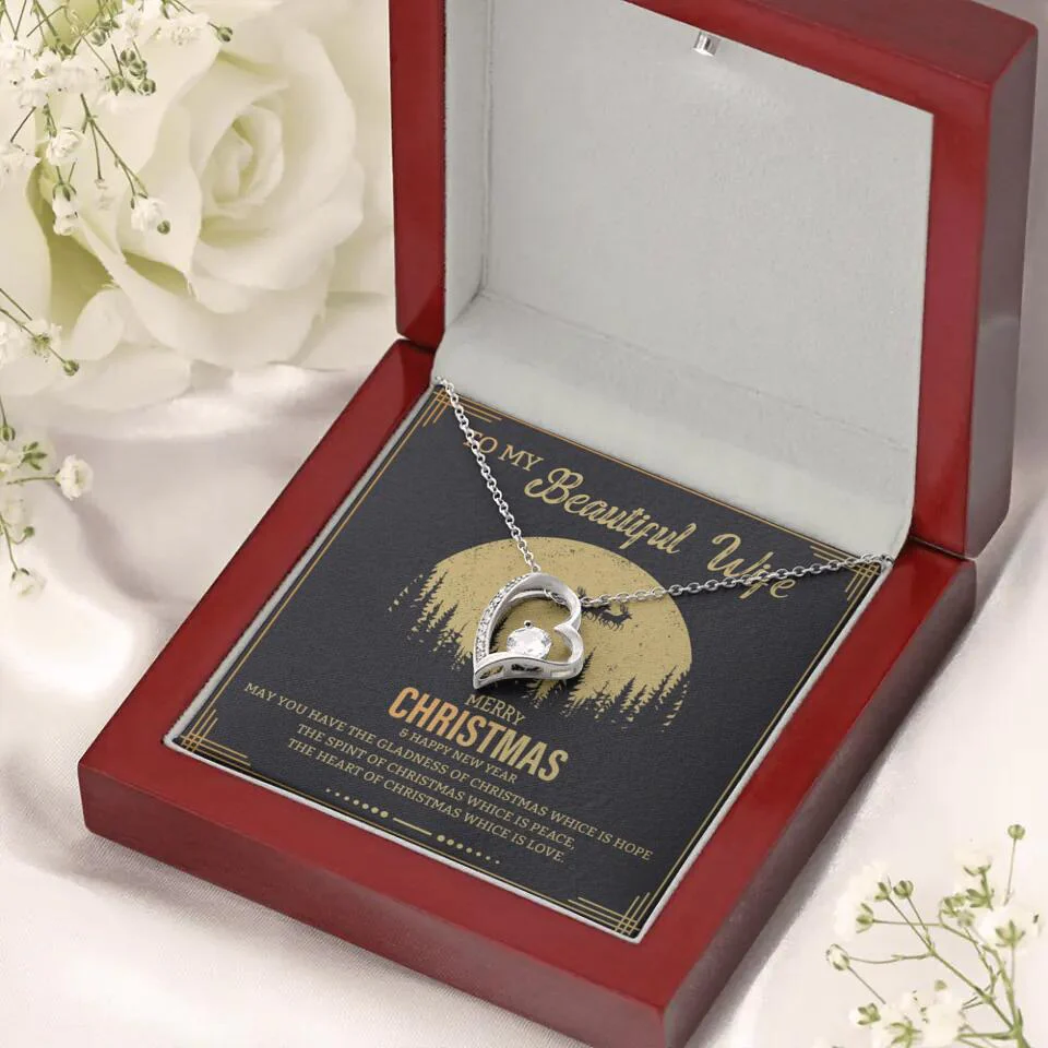 To My Beautiful Wife Merry Christmas - Personalized Christmas Gift for Her/Wife - Best Meaningful Gift for your Lovers - White Gold Necklace For Christmas - 210IHPNPJE432 - Image 33