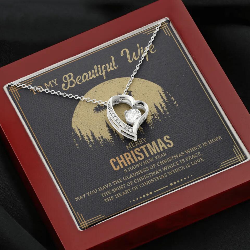 To My Beautiful Wife Merry Christmas - Personalized Christmas Gift for Her/Wife - Best Meaningful Gift for your Lovers - White Gold Necklace For Christmas - 210IHPNPJE432 - Image 34