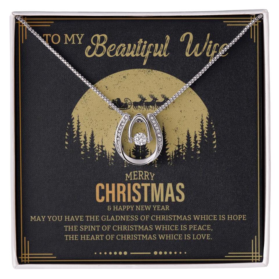 To My Beautiful Wife Merry Christmas - Personalized Christmas Gift for Her/Wife - Best Meaningful Gift for your Lovers - White Gold Necklace For Christmas - 210IHPNPJE432 - Image 35
