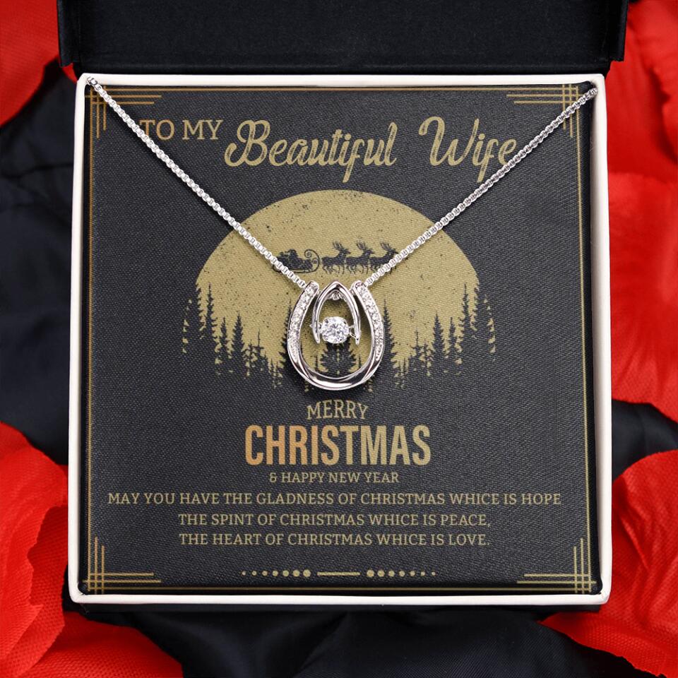 To My Beautiful Wife Merry Christmas - Personalized Christmas Gift for Her/Wife - Best Meaningful Gift for your Lovers - White Gold Necklace For Christmas - 210IHPNPJE432 - Image 36