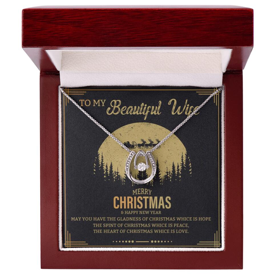 To My Beautiful Wife Merry Christmas - Personalized Christmas Gift for Her/Wife - Best Meaningful Gift for your Lovers - White Gold Necklace For Christmas - 210IHPNPJE432 - Image 39