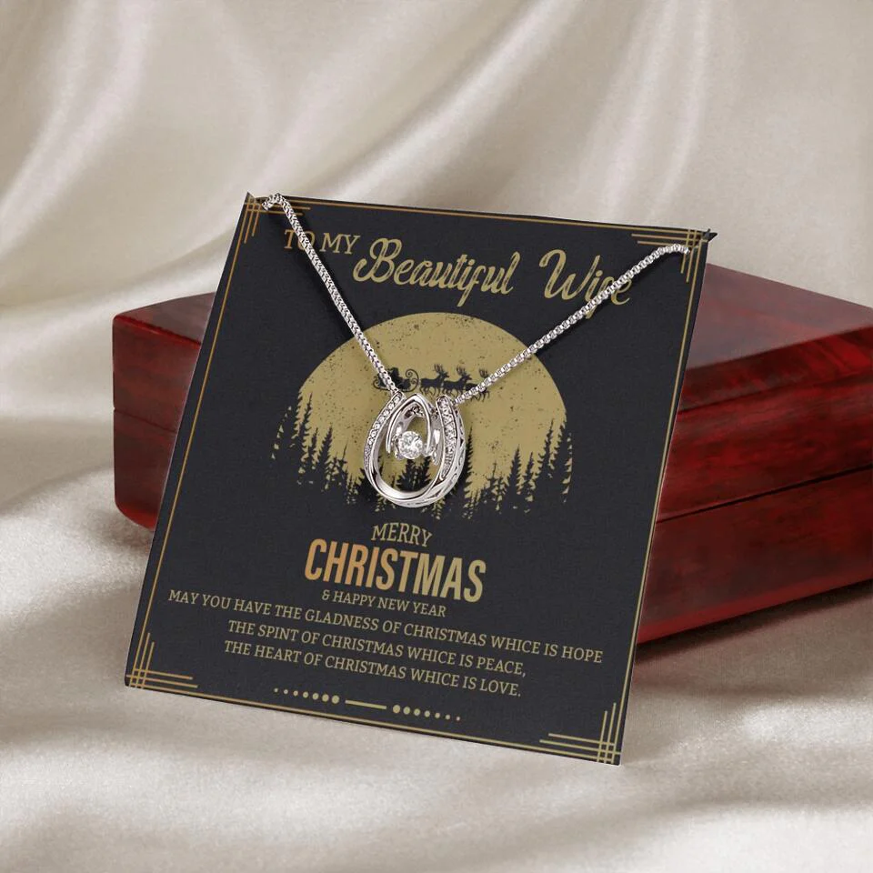 To My Beautiful Wife Merry Christmas - Personalized Christmas Gift for Her/Wife - Best Meaningful Gift for your Lovers - White Gold Necklace For Christmas - 210IHPNPJE432 - Image 40