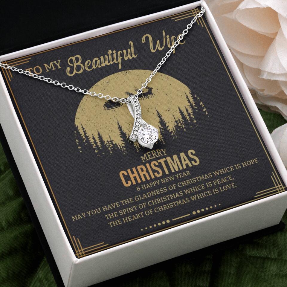 To My Beautiful Wife Merry Christmas - Personalized Christmas Gift for Her/Wife - Best Meaningful Gift for your Lovers - White Gold Necklace For Christmas - 210IHPNPJE432 - Image 43