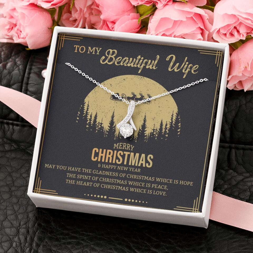 To My Beautiful Wife Merry Christmas - Personalized Christmas Gift for Her/Wife - Best Meaningful Gift for your Lovers - White Gold Necklace For Christmas - 210IHPNPJE432 - Image 46