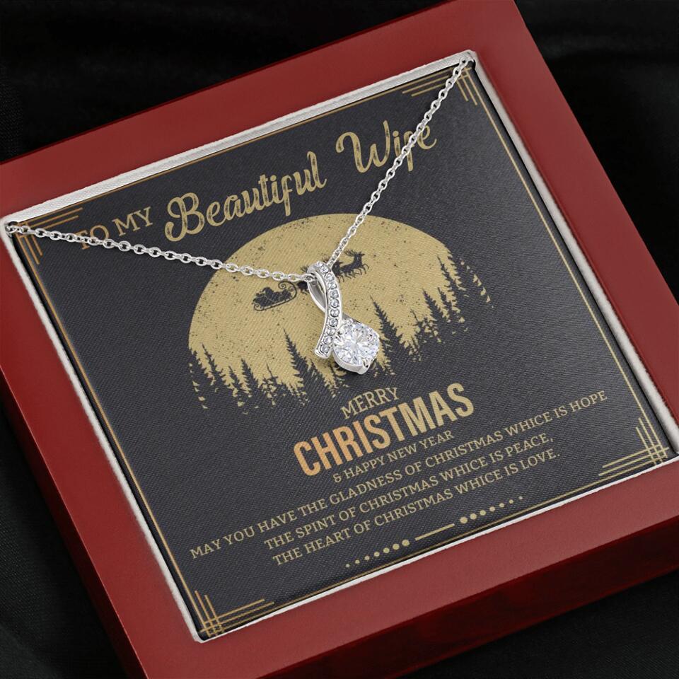 To My Beautiful Wife Merry Christmas - Personalized Christmas Gift for Her/Wife - Best Meaningful Gift for your Lovers - White Gold Necklace For Christmas - 210IHPNPJE432 - Image 48