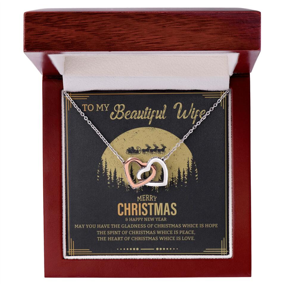To My Beautiful Wife Merry Christmas - Personalized Christmas Gift for Her/Wife - Best Meaningful Gift for your Lovers - White Gold Necklace For Christmas - 210IHPNPJE432 - Image 5