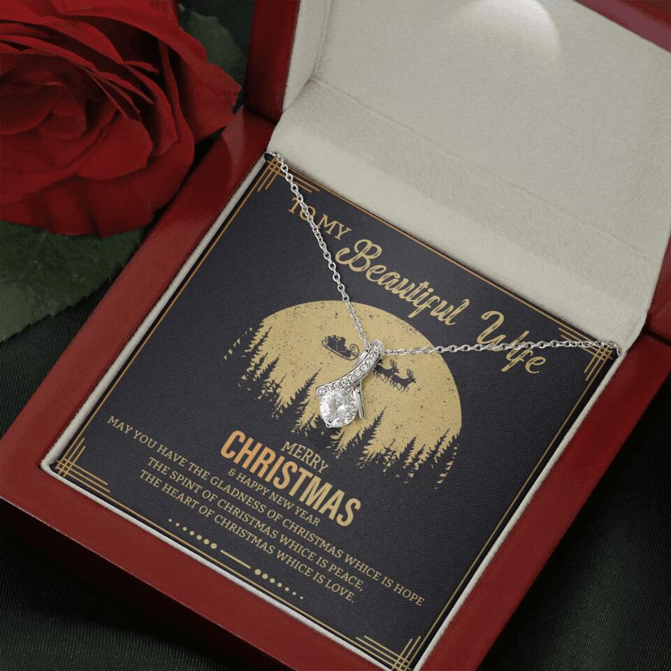 To My Beautiful Wife Merry Christmas - Personalized Christmas Gift for Her/Wife - Best Meaningful Gift for your Lovers - White Gold Necklace For Christmas - 210IHPNPJE432 - Image 50