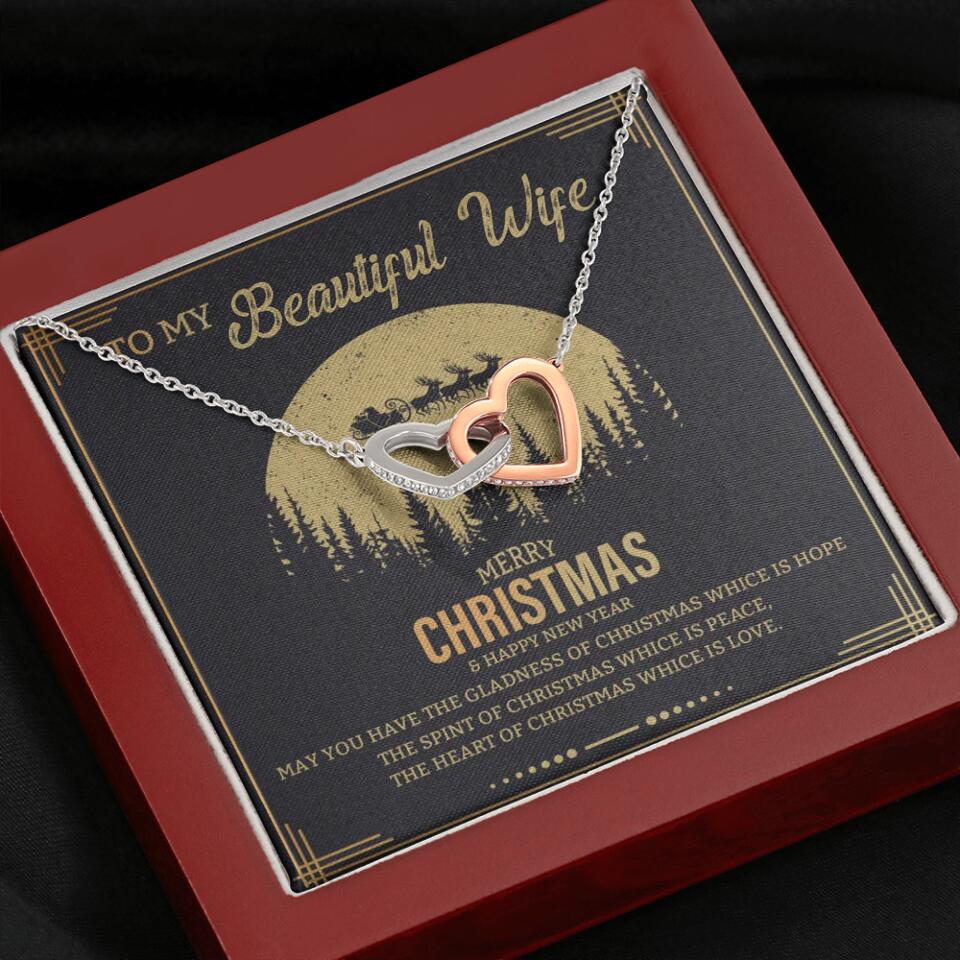 To My Beautiful Wife Merry Christmas - Personalized Christmas Gift for Her/Wife - Best Meaningful Gift for your Lovers - White Gold Necklace For Christmas - 210IHPNPJE432 - Image 6