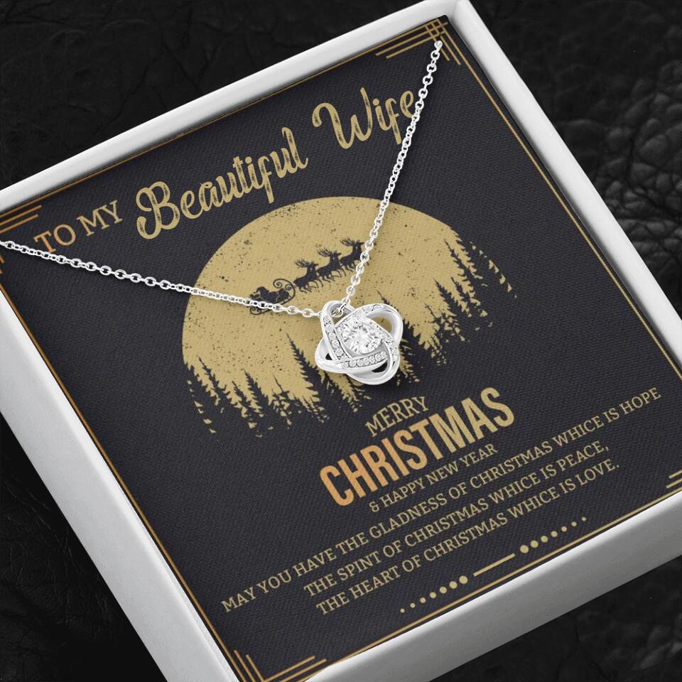 To My Beautiful Wife Merry Christmas - Personalized Christmas Gift for Her/Wife - Best Meaningful Gift for your Lovers - White Gold Necklace For Christmas - 210IHPNPJE432 - Image 8