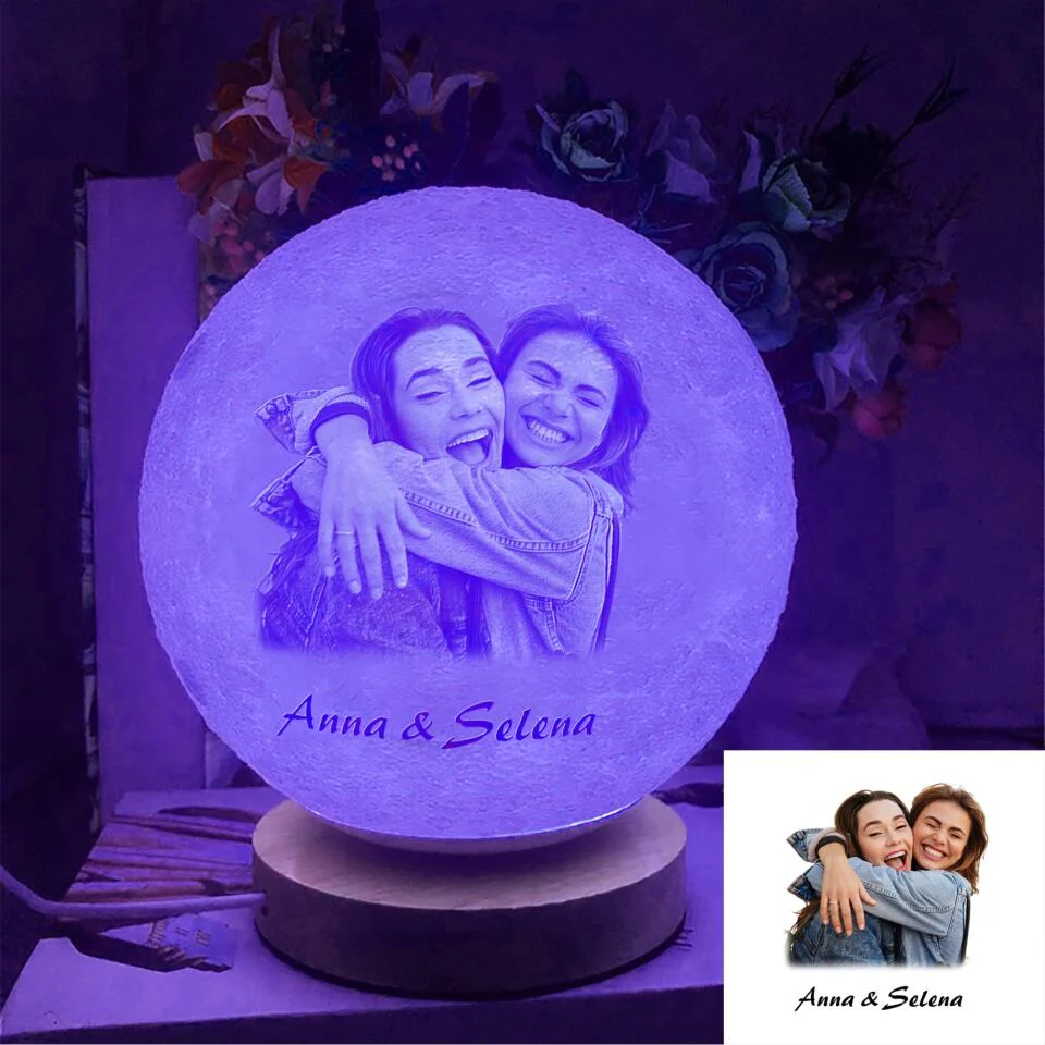 To My Best Friend Good Friends Are Like Stars You Are Irreplaceable - Moon Lamp - Custom Names & Photo - Personalized Upload Image - Best Gift for Bestie BFF - Friendship Anniversary Present - 212ICNNPLL323 - Image 3